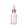 Atacado Personalizado Frasco Rosa 30ml Frasco Transparente para Óleo Essencial 50ml Frasco com Conta-gotas para Sérum com Tampa Portátil Amostra