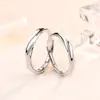 Anillo de pareja simple de letras francesas, combina con todo, un par de diseño de nicho, moda, personalizado, abierto, anillo para hombre y mujer, venta al por mayor