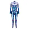 Outono Novo Europeu e Americano Transfronteiriço Escama de Peixe Lantejoula 3Dcos Roupa Nova Peça Única Roupa Body Estampado Roupa de Cosplay para Mulheres