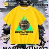 Nova Camiseta Delta Force Weilong Rosa Vermelho Comedor de Ouro Lobo para Meninos, Manga Curta Estudante Solta Tendência