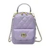 Mochila estilo fragrância pequena grade de diamante textura de moda simples mini bolsa de mão estilosa requintada bolsa pequena transversal feminina