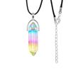 Pingente de pilar hexagonal de pedra natural moda europeia e americana cristal natural pilar hexagonal bala pingente de pilar hexagonal