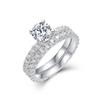 Anillo Sencillo de Moissanita Explosiones de Moda Textivo Sencillo Joyería Joker Anillo de Doble Capa de Diamante Plata 925