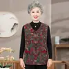 Coletes de primavera e outono para mulheres de meia-idade e idosas, coletes de vovó, coletes de outono para mães, coletes de outer wear estilo chinês para senhoras idosas