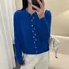 Cardigan de Tricô Bordado com Gola Nova Estilo Primavera 2026 para Mulheres, Jaqueta de Tricô de Lã Estilosa e Versátil para Mulheres Atacado