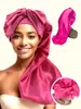Amazon Cinta Elástica Satén Color Sólido Sombrero Largo Seda Artificial Gorro para Dormir Ala Ancha Pañuelo para el Cabello Sombrero Sombrero para el Sol