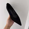 Zapatos de tacón bajo con punta fina estilo francés para mujer 2026 Otoño/Invierno Nuevo Estilo Moda Cómodo Estilo Zapatos de Gamuza para Mujer Boca Baja Zapatos de Noche