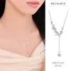 Colar Romântico de Prata de Lei S925 com Borla de Trigo para Mulheres 2025 Novo Design de Nicho de Luxo Acessível Colar Elegante para Clavícula
