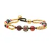 Diseño de nicho retro Nepal pulsera de cuentas de cobre antiguas estilo étnico Xizang Nepal femenino pulsera tejida simple personalizada