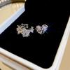 Pendientes de clip con forma de estrella de amor y circonitas de lujo, ligeros y sin orejas, estilo frío, elegantes y de alta gama para mujer.