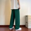 Calça Moletom Waffle Americana Masculina Verão Fina Tendência Caimento Solta Perna Larga Casual K