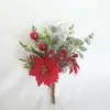 Amazon Natal Transfronteiriço Buquê Artificial Buquê de Poinsétia Flores de Natal Artificiais de Veludo Decoração de Casa Flores Decorativas