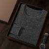 Suéter de cachemira ligero y maduro de cuello redondo de jacquard, suéter de punto de moda para hombre, suéter de otoño e invierno, ropa de abrigo para hombre