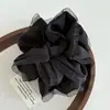 Scrunchie de Organza com Renda Plissada Dupla Coreano Elegante para Coque Presilha de Cabelo Flor de Cabelo Cor Sólida para Rabo de Cavalo Baixo