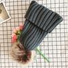 Chapéu Feminino de Inverno Estilo Coreano Versátil Estudante Pom Pom de Pelo Chapéu de Lã Moda de Inverno Moda Coreana Chapéu de Tricô Espessado Quente