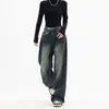 Nuevos Jeans de Pierna Ancha para Mujer de Primavera y Verano, Cintura Alta, Adelgazantes, Rectos, Sueltos, Retro Americano, Streetwear Casual