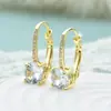 Brincos Personalizados de Alto Padrão e Elegantes Cravejados com Diamantes em Design Geométrico Simples, Acessórios de Orelha Únicos e Modernos, Super Populares entre Influenciadores, Direto do Fabricante