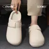 Zapatos de Algodón para el Hogar Impermeables de Color Sólido EVA para Mujer 2026 Otoño Invierno Nuevos Pantuflas de Algodón Cálidas con Cubierta para los Dedos para Mujer