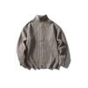Marca de Moda Americana Masculina North Boundary Outono 2025 Novo Cardigan Suéter de Gola Alta Masculino Suéter de Tricô com Zíper Duplo