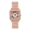 Relógio quadrado clássico de moda transfronteiriço com pulseira de aço estrelada Relógio Feminino caixa de luxo para negócios relógio de quartzo de duas peças