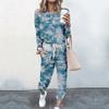 Conjunto de Roupa Esportiva Feminina 2024 Primavera e Outono Novo Solto e Confortável Estampado Casual Moletom e Calça de Moletom Conjunto de Duas Peças