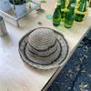 Sombrero de Pescador Tejido para Mujer Estilo Coreano Combinable Muestra el Rostro Pequeño Verano Sombrilla Sombrero de Paja Estilo Fresco Pequeño Plegable Protector Solar Ala Ancha Trendy