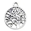 Colgante de Aleación de Plata Antigua Árbol de Hojas Serie Árbol de la Vida Accesorios para Joyería para Hacer Pulseras y Collares con Cuentas