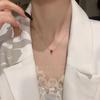 Collar de estrella para mujer, diseño de nicho, cadena de clavícula de lujo ligera de alta calidad, collar con lazo, colgante para novias estudiantes