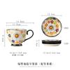 Taza de flores pintadas a mano de gran capacidad para oficina y hogar, de aspecto elegante, creativa para café, leche, desayuno, nórdica