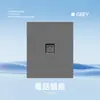 Asia Central Rusa Tipo 86 Interruptor Socket Estándar Europeo, Panel Gris Estilo Ruso, Control Único, Ignífugo, Enchufe Estilo Ruso