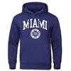 Sudadera con Capucha para Hombre con Estampado de Letras Miami desde 1896 Hip Hop Cálida Clo
