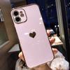 Lado de Amor Galvanizado Adequado para Capa de Celular iPhone 15 Borda Reta Concha Macia Apple 11 Lado de Amor Capa Protetora 16