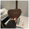 Mini Bolsa Coração de Pêssego Feminina 2025 Nova Elegante Estilo Coreano Simples Moderna Ombro Transversal Portátil Porta-Moedas