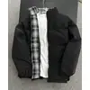Chaqueta de retazos a cuadros estilo americano transfronteriza de ajuste limpio, chaqueta acolchada de algodón, otoño e invierno, holgada, tacto de alta gama, chaqueta acolchada de algodón engrosada, prenda de abrigo