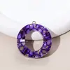 Llavero de 26 Letras Más Vendido por el Fabricante, Piedra Morada, Colgante Pequeño Semiacabado, Resina, Accesorios de Joyería DIY para Mujeres