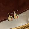 Pendientes de Botón de Lujo de Estilo Francés Vintage, Elegantes y Versátiles, Chapados en Plata con Diseño Elaborado, Pendientes de Declaración Hechos de Fábrica