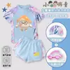 Nuevo traje de baño infantil con estampado de dibujos animados 2026, traje de baño de verano para niñas, traje de baño de dos piezas de secado rápido con protección solar para niñas