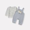 Conjunto de Macacão de Cachorrinho Novo para Bebê Outono 2025 Macacão Estiloso para Bebê Conjunto de Duas Peças Camisa Base Tendência