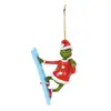Produto Novo Transfronteiriço 2023 Natal Monstro Peludo Verde Grinch Decorações de Árvore de Natal Enfeites de Carro Decoração de Casa