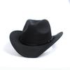 Sombrero de copa de lana para caballero, de otoño e invierno, con cinturón de metal para hombre y mujer, estilo jazz, panameño, para Europa y América.