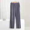Pantalones Casuales de Algodón Fino Primavera y Verano Delgados Sueltos Ropa de Exterior Pijama Fresco Bolsillo Hogar Pantalones de Pierna Ancha