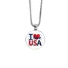 Collar Colgante de Luna Plateada Estilo Europeo y Americano con Diseño de Cabeza de Águila Bandera Americana, Cadena de Suéter de Moda, Superventas Transfronterizo