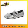 Sapatilhas Retro Modernas 2026 Nova Chegada Primavera Tira Cruzada Decote Baixo Bico Quadrado Sapatos de Salto Baixo Versátil Sapatos Mary Jane Planos