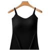 Colete Camisola Longo que Cobre a Barriga, com Bojos, Copas Fixas Integradas, Sem Aro, Base Sem Costura para Usar por Baixo e por Cima