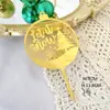 Nueva Marcación Láser Feliz Navidad Decoración de Pastel para Hornear Fiesta de Navidad Tarjeta de Pastel Acrílica