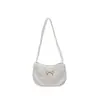 Bolso Retro de Pana bajo el Brazo con Detalle de Lazo Dorado - Bolso de Mano Mini Hobo Elegante para Atuendos Casuales