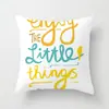 Almohada de Dibujos Animados Creativos Letras Inglesas Piel de Durazno Cojín para Sofá Funda de Almohada de Cabecera Personalizable