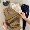Pantalones de Primavera y Otoño para Niños 2025 Otoño Nuevo Niños y Niñas Pantalones de Algodón Bordados con Pony Bebé Color Sólido Casual Pierna Recta