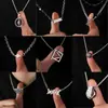 Colar masculino de aço titânio, não desbota, de alta qualidade, versátil, joias da moda hip-hop, acessórios retrô simples e únicos para mulheres