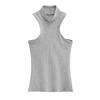 Colete sem mangas de gola alta doce e quente para mulheres 2024 Novo design slim fit sense nicho base interna top para mulheres
